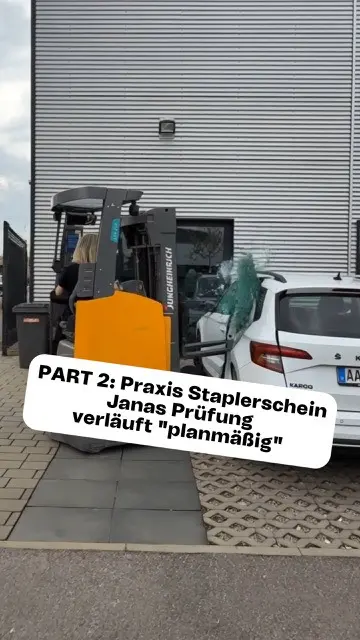 Jana macht Staplerschein Pt 2 🚧👷#greenit #fun #work #gklasse